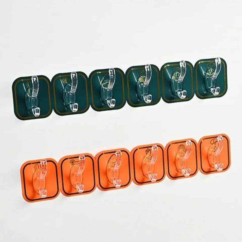 6 pcs Self Adhesive Hook Colorful
