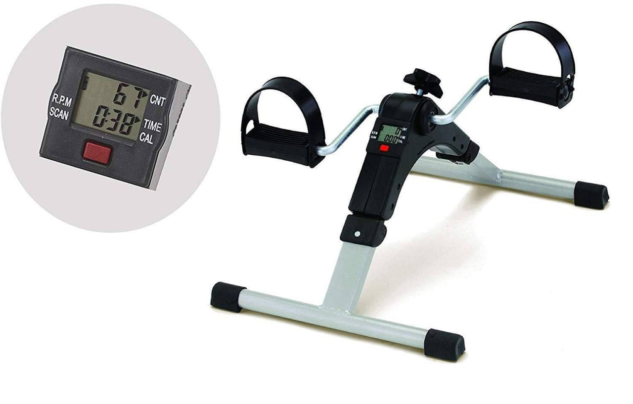 Foldable Mini Fitness Cycle Pedal Exerciser Bike Gym Machine With Digital Display Meter