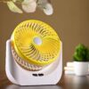 Table Fan, Small Portable Desktop Fan with SMD Light Strong Wind, Quiet Operation Personal Mini Fan for Home Office Bedroom Kitchen Table and Desktop USB Fan Assorted Colour (JY-1880 ) - Image 5