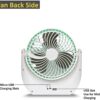 Table Fan, Small Portable Desktop Fan with SMD Light Strong Wind, Quiet Operation Personal Mini Fan for Home Office Bedroom Kitchen Table and Desktop USB Fan Assorted Colour (JY-1880 ) - Image 8