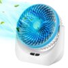 Table Fan, Small Portable Desktop Fan with SMD Light Strong Wind, Quiet Operation Personal Mini Fan for Home Office Bedroom Kitchen Table and Desktop USB Fan Assorted Colour (JY-1880 )